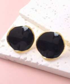 80107 - Zarcillos acero esmaltado negro