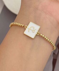 41177 - Pulsera FE cuadrado con balines