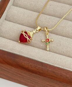 Alternative view of 21031 - Collar armado corazon cruz