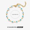 41181-3 Pulsera Acero ojos turco blanco