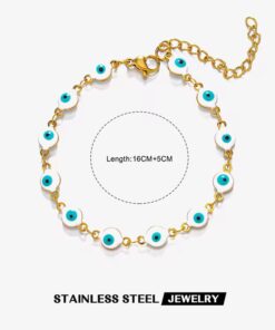 41181-3 Pulsera Acero ojos turco blanco