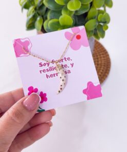 20008 - Collar armado cuerno blanco con cristales