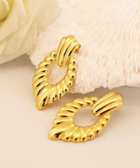 80009 - Zarcillo Acero abstracto