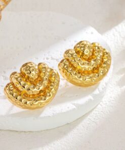 80022 - Zarcillos acero dorado