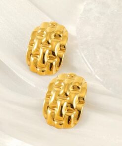 80024 - Zarcillos acero dorado