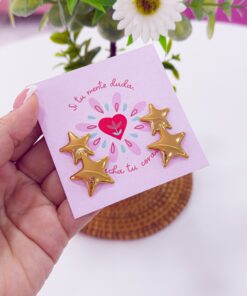 80024 - Zarcillos acero dorado