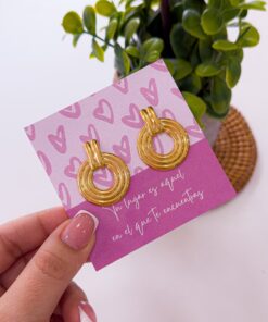 80015 - Zarcillos acero dorado