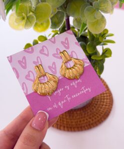 80014 - Zarcillos acero dorado