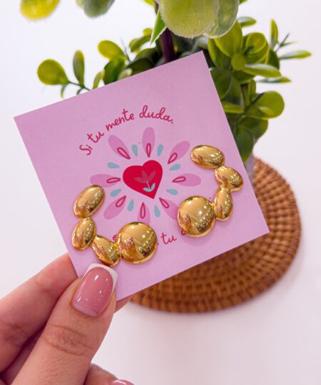 80019 - Zarcillos acero dorado