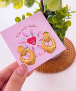 80023 - Zarcillos acero dorado