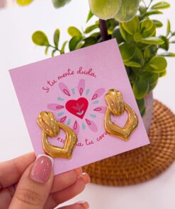 80021 - Zarcillos acero dorado