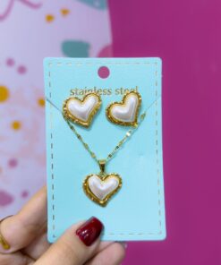 21046-4 Set Collar y zarcillos acero