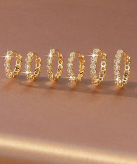 80434 - Set 3 Zarcillos dorado con cristales