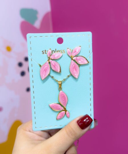 21046-3 Set Collar y zarcillos acero