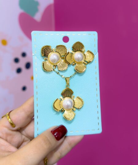 21046-1 Set Collar y zarcillos acero