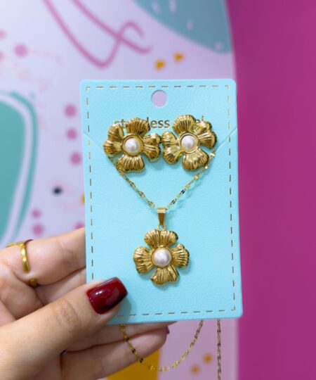 21046-14 Set Collar y zarcillos acero