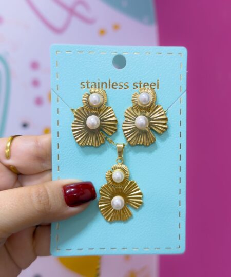 21046-12 Set Collar y zarcillos acero