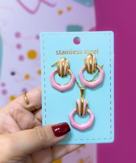 21046-11 Set Collar y zarcillos acero