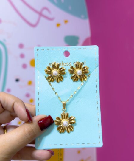 21046-13 Set Collar y zarcillos acero