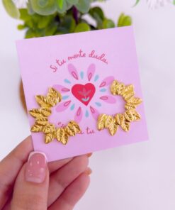 80056 - Zarcillos acero dorado