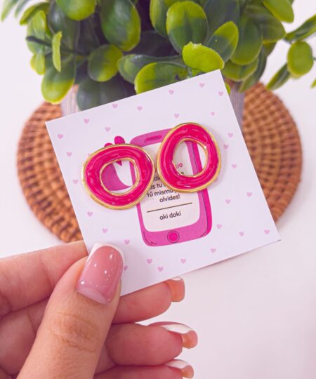 80148 - Zarcillos acero circular fuscia