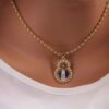 21009-1 Collar armado Virgen maria con perlas