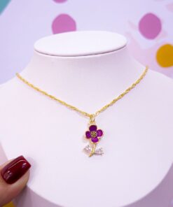 20018 - Collar armado flor morada