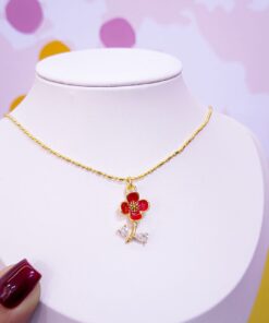 20022 - Collar armado flor rojo