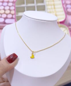 20083-3 Collar armado corazon mini amarillo