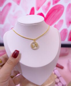 20330 - Collar armado mama en circulo con flores