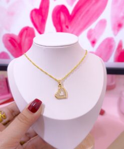 20343 - Collar armado Corazon con cristales hueco