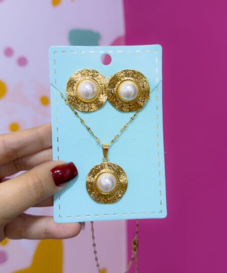 21046-2 Set Collar y zarcillos acero