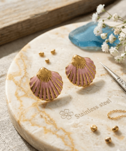 80123 - Zarcillos acero esmaltado