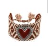 41085-3 Pulsera tela corazón marrón