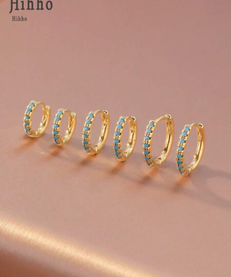 80424 - Set 3 Zarcillos dorado