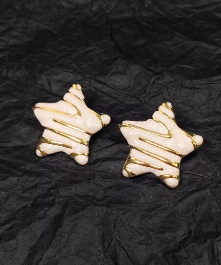 80138-1 Zarcillos acero estrella blanco