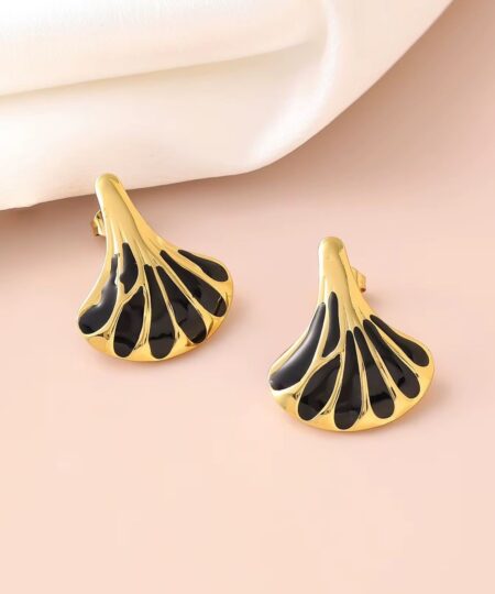 80234-1 Zarcillos acero esmaltado negro