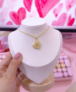 21049 - Collar armado MAMA en corazon blanco