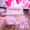 41006-1 Pulsera balines MAMA corazon con cristales