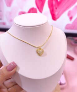 20143 - Collar armado corazon con cristales