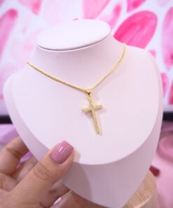 20148 - Collar armado cruz con cristales - COLLAR