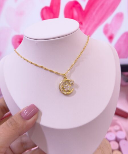 20184 - Collar armado Luna con doble estrella