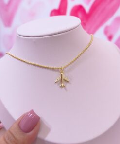 20131 - Collar armado avion dorado