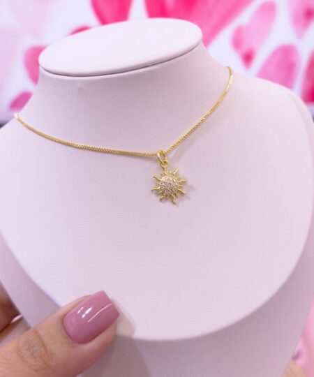 20128 - Collar armado sol con cristales