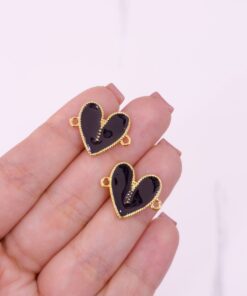 20149-1 Dije corazon conector negro