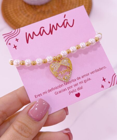 41006-4 Pulsera balines MAMA alas