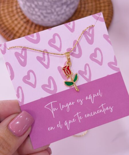 20206 - Collar armado tulipan rojo - COLLAR