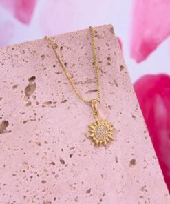 20080 - Collar armado sol con cristales - COLLAR