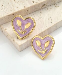 80191 - Zarcillos acero dorado