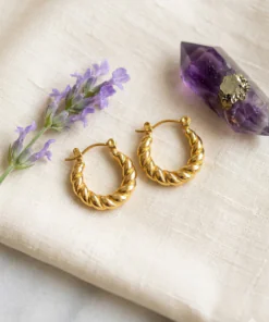 80193 - Zarcillos acero dorado